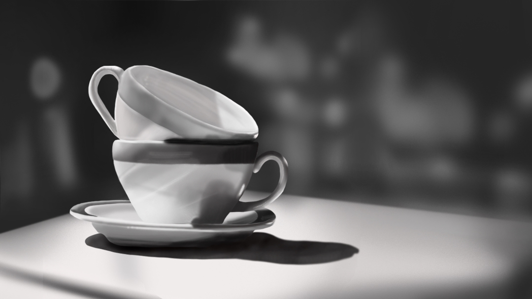 Digitale Zeichnung: Kaffee-Tassen