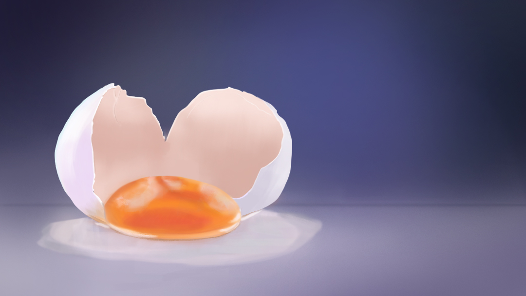 Digitale Zeichnung: Zerbrochenes Ei