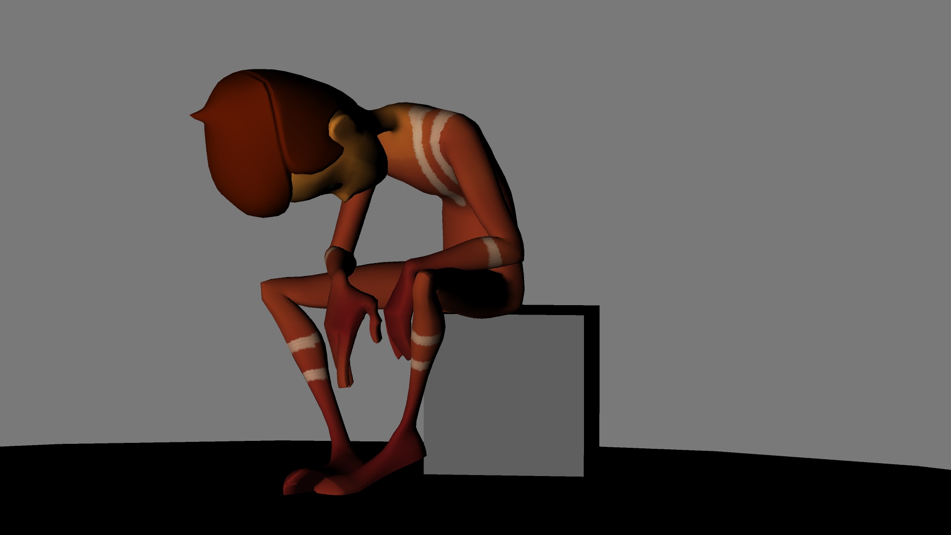 3D Character posing​​: Emotion Niedergeschlagen